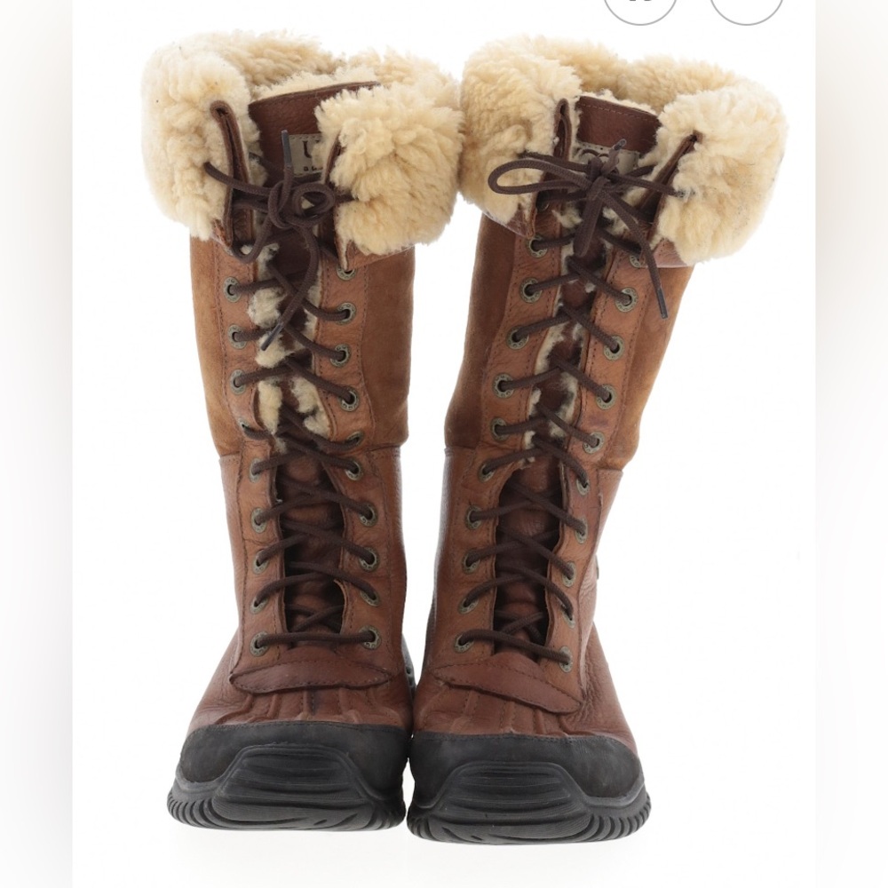 UGG Brown and Black Shearling-Lined Winter Boots